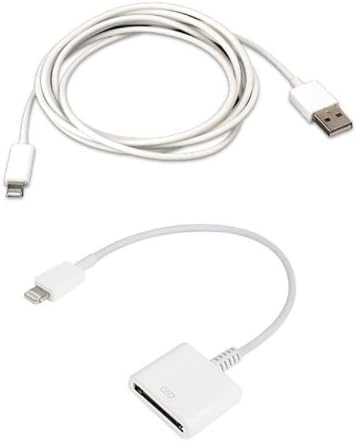 California Cable Market TM 8 Pin Lightning to USB Extra Long 6 FT. (2 M) Cable Cord and 30 Pin to 8 Pin Lightning Converter Cable for iPhone 6 6 plus 5s 5c iPad 4 Supports iOS 9, 8 and 7