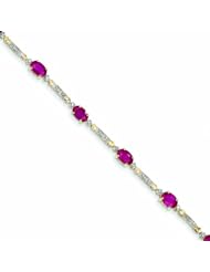 Genuine 14K Yellow Gold Diamond And African Ruby Bracelet 3 Grams Of Gold 100% Satisfaction Guaranteed.