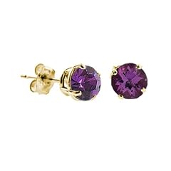 Damen Ohrringe Sterling-Silber 925 Lila Amethyst 2 Karat