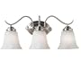 Kenroy Home 90213BS Medusa 3-Light Vanity with Alabaster Glass Shade, Brushed Steel