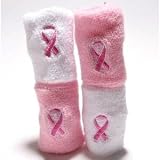 Set Of 4 Breast Cancer Awareness Pink Ribbon Wristbands