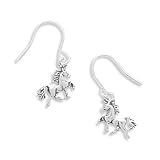 Children's French Wire Earrings with Prancing Unicorn Charm