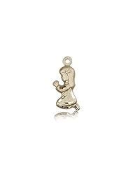 14kt Gold Praying Girl Medal