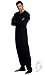 Footed Pajamas - Midnite Black II Adult Fleece