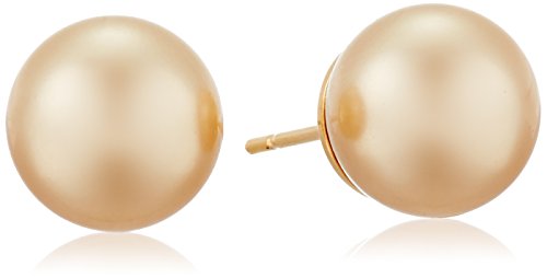 Majorica 10mm Champagne  Pearl Stud Earrings