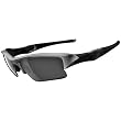 Oakley Flak Jacket XLJ Adult Asian Fit Polarized Sport Designer Sunglasses w/ Free B&F Heart Sticker - Silver/Black Iridium