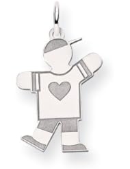 14k White Gold Kid Charm