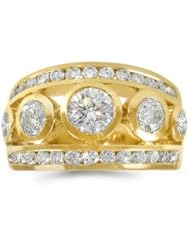 CleverEves Unique Right Hand Diamond Band in 18k Yellow Gold