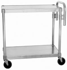 PVIFS NUC2048 Utility Cart with 2 Adjustable Solid Shelves and Handle, 400 lbs Shelf Capacity, 48" Length x 20 Width x 36" Height