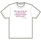 JaneAustenPrideandPrejudiceT-Shirt-YoumustallowmetotellyouhowardentlyIadmireandloveyou.,YouthXS