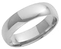 9ct White Gold Gents 6mm Heavy Court-Shape Wedding Ring