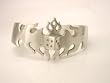 Solid Pewter Bracelet Wicked Flaming Dice Design