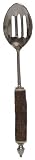 Decorative Slotted Spoon with Wood Handle Set of Two