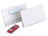 Produkt-Bild: Durable 811619 Namensschild mit Magnet, 75 x 40 mm, transparente Hartfolie, 25 St&uuml;ck