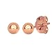 14k Real Rose Gold 3 mm Ball Stud Earrings Gold Friction Backs