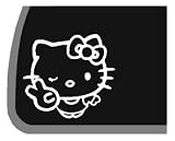 Hello Kitty with Hand Peace Sign Car Decal /Sticker