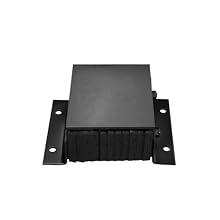 IWI Steel Face Rubber Dock Bumper, Rectangular, Laminated, Horizontal Mount, 4 Holes, 12" Length, 24" Width, 6" Depth