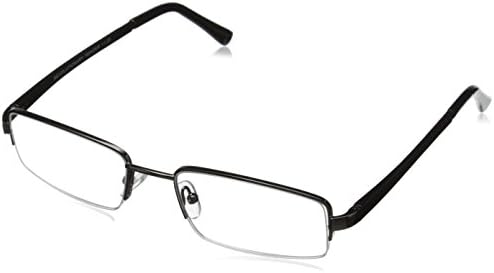 Revolutionary Readers, 3 Levels of Vision. +1.25 Rectangular Gunmetal Semi Rimless Reading Glasses