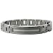 Mens Titanium ID Link Bracelet /w Sterling Silver Inlay