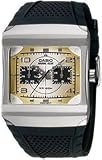 Casio MRP-300-7AV Mens Watch Stainless Steel Marine Gear Gold Tone Square Dial Black Rubber Strap