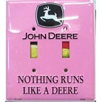 John Deere Light Switch Pink Plate Cover (Dual Switch)