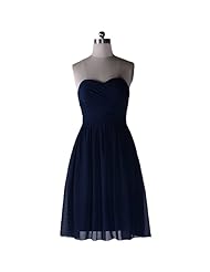 Strapless Short Chiffon Fitted Draped Bridesmaid Dress 
