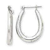 14k White Gold Polished Hoop Earrings