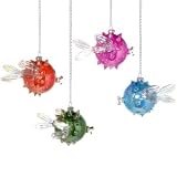 Christmas Glass Blowfish Ornament Set