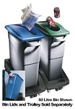 Slim Jim Trash Receptacle, 15 7/8 gallon, Gray, 4/carton, 23 1/8 x 11 x 24 7/8 RUB354100GY