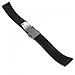 Black Silicone Rubber Watch Strap Band Deployment Buckle Waterproof 24mm
