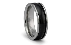 Black PVD Titanium Ring High Polish 7mm
