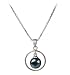 PearlsOnly Trinity Black 6-7mm AA Japanese Akoya Sterling Silver Pearl Pendant