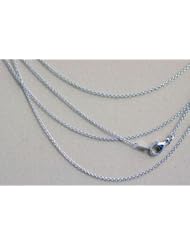 Solid 950 Pure Platinum Cable Link Chain Necklace (1mm ), 16" Italian 2.51g