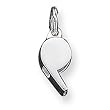 Sterling Silver Small Polished Whistle Charm Pendant