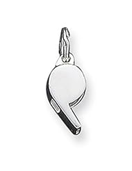 Sterling Silver Small Polished Whistle Charm Pendant
