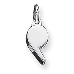 Sterling Silver Small Polished Whistle Charm Pendant