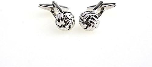 ACCSHINE Men's Silver Knot Cufflinks with a Black Gift Box