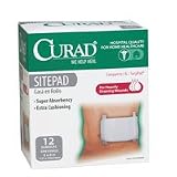 Curad Hospital Quality Super Absorbency Extra Cushioning Site Pads, Surgical Dressings 5x9 Inches   12/Pack