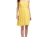 Strapless Pleated Belted Sweetheart Striped Print  Dress