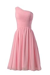 Knee Length Short One Shoulder Chiffon Lace Vintage Bridesmaid Dress/Party Dress 