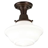 Checkolite Vintage Medium Semi- Flushmount 1 Light Semi Flushmount Oil Rubbed Bronze