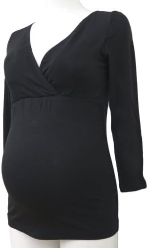 Sweet Mommy Bamboo Maternity and Nursing Three-Quarter Sleeve Top BKM