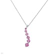 Journey Necklace With 1.04ctw Diamond and Created Sapphires Beautifully Designed in White Gold Length 18in