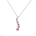 Journey Necklace With 1.04ctw Diamond and Created Sapphires Beautifully Designed in White Gold Length 18in