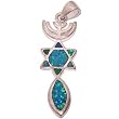Messianic Seal with Opal stone - Style XIII - Sterling Silver (3.5 cm or 1.37" w/o loop ) - Comes with Silver box chain