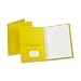Oxford 57709 Twin Pocket Portfolios with Three Tang Fasteners, Yellow, 25 per Box