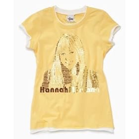 Hannah Montana Girls Studded Foil-Print Layered Tee