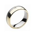 Dew Titanium and 9ct Gold 7 mm Centre Diamond Court Ring