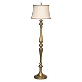 Kichler Lighting 74128 Kirketon 58.5-Inch Portable Floor Lamp, Aged Brass with Cream and Brown Trim Soft Back Shade