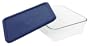 Pyrex Storage Plus 11-Cup Rectangle Dish, Clear with Blue Lid